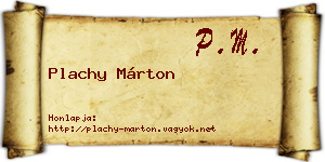 Plachy Márton névjegykártya