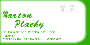 marton plachy business card